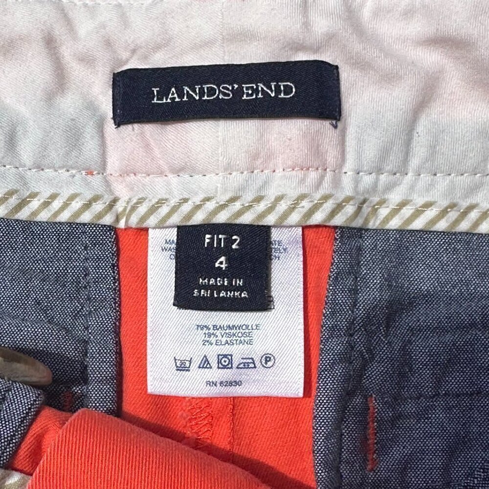 Lands' End Pink Salmon Chino Shorts Fit Style Two Women's Size 4 - Picture 3 of 4